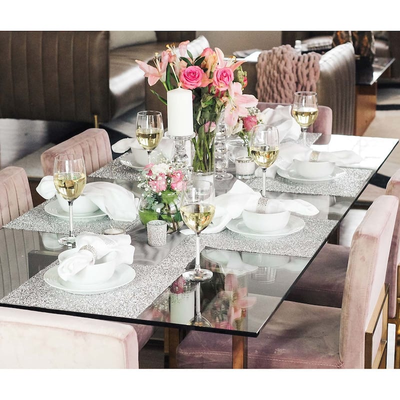 Sparkles Home Luminous Square Rhinestone Placemat