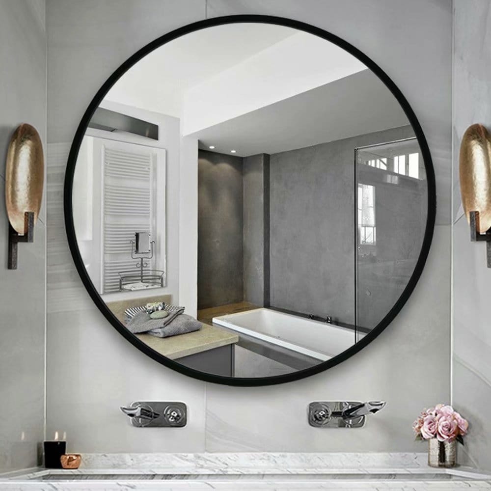 Framed Round Mirrors For Bathrooms : Glass Warehouse 32 In W X 32 In H ...