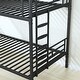 preview thumbnail 6 of 7, Black Metal Twin over Twin Bunk Bed with Removable Ladder - Full-Length Guardrails