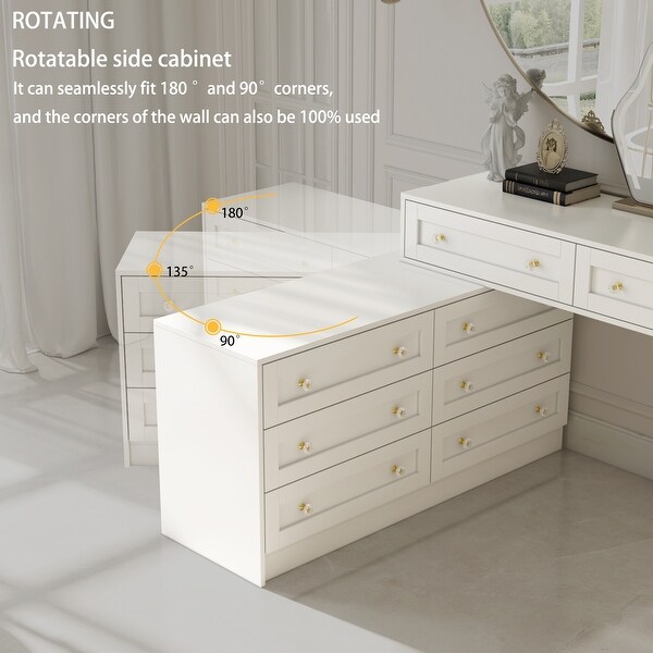 White Dresser Vanity Set Luxurious Storage with Crystal Accents Desk On Sale Bed Bath Beyond 40568692