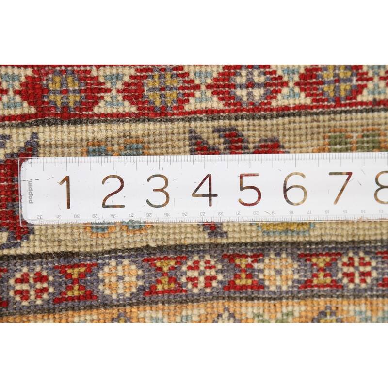 Turquoise Kazak Oriental Accent Rug Hand-Knotted Wool Carpet - 2'7" x 4'1"