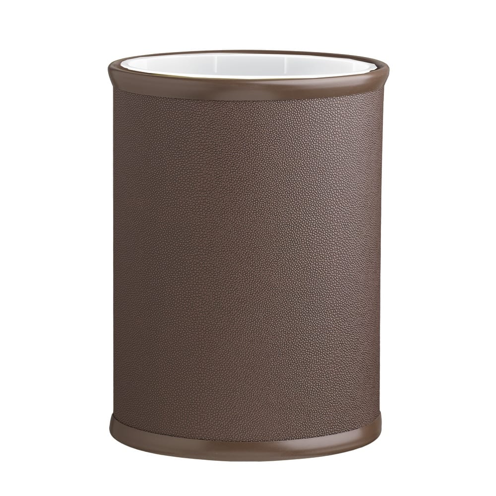 COSMOPOLITAN 13qt Shagreen-Textured Oval Wastebasket with Liner