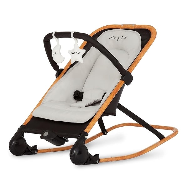 slide 2 of 18, Dream On Me Rock with Me 2-in-1 Rocker & Stationary Seat Black & Grey