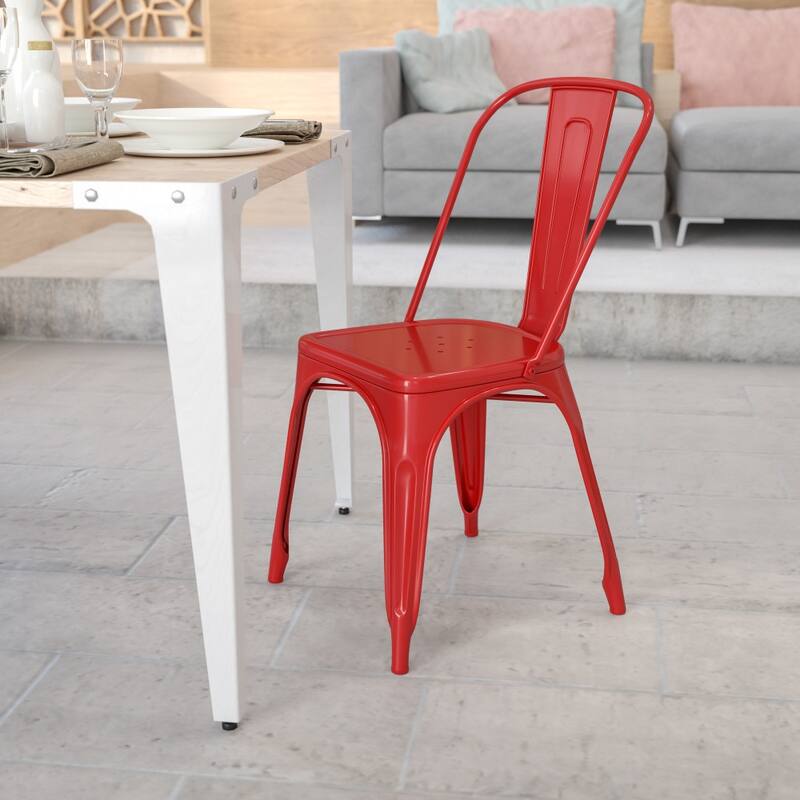 Metal Indoor-Outdoor Stackable Chair