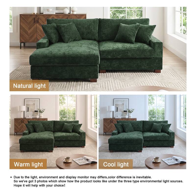 Oversized Modern Chenille Modular Sectional Sofa with Chaise