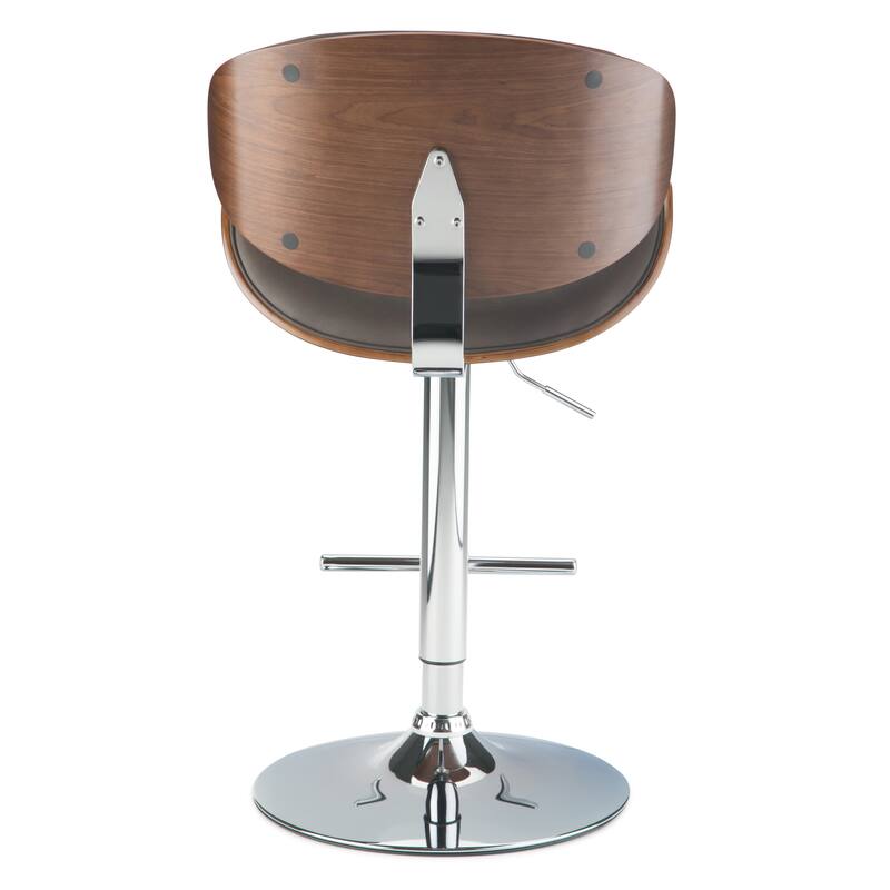 WYNDENHALL Avondale Mid Century Modern Bentwood Adjustable Swivel Bar Stool - 20.9 W x 20.5 D x 45.3 H