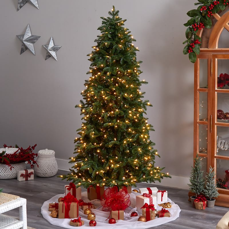 7' South Carolina Fir Artificial Christmas Tree with 550 Clear Lights and 2078 Bendable Branches