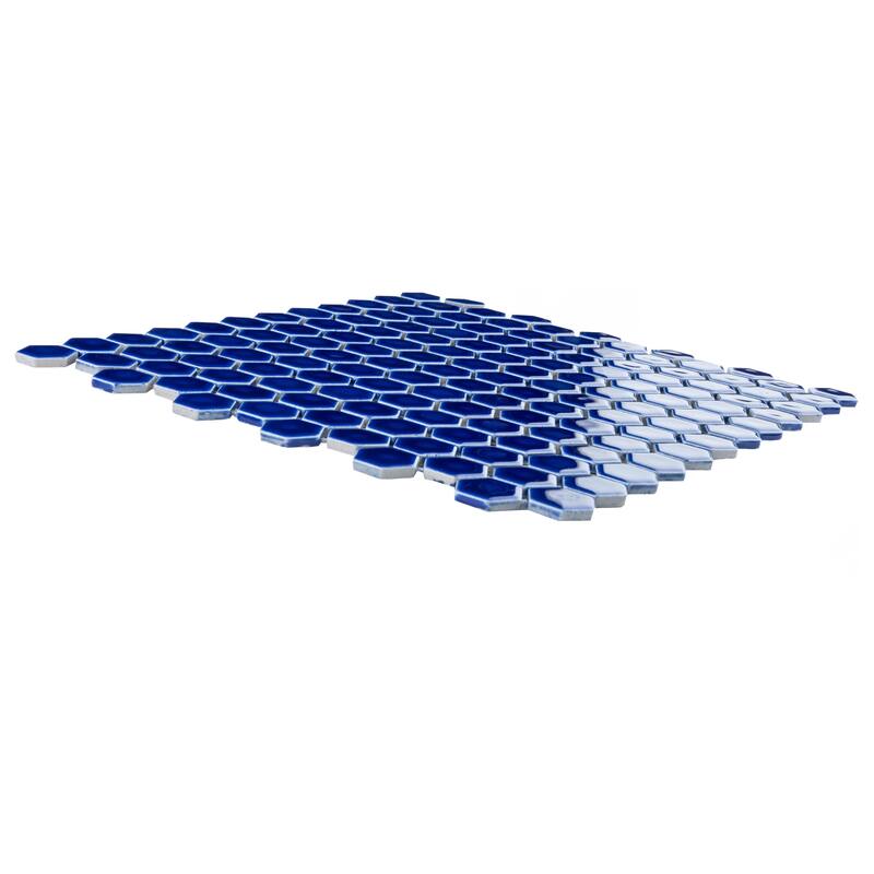 Merola Tile Metro Ion 1" Hex Sapphire 10-1/4" x 11-7/8" Porcelain Mosaic Wall Tile