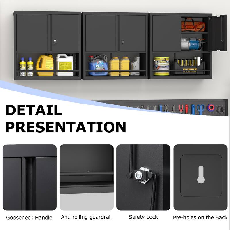 2 Doors Metal Storage Cabinet Kitchen Pantry Cabinet With Adjustable Shelves Tall Steel Cabinet Locker