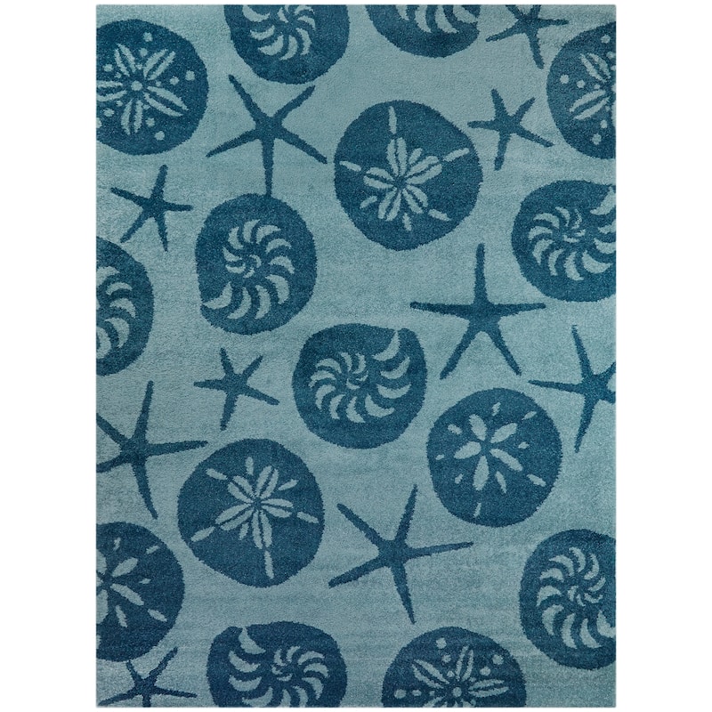 Stafford Nautilus Medallion Coastal Nautical Area Rug