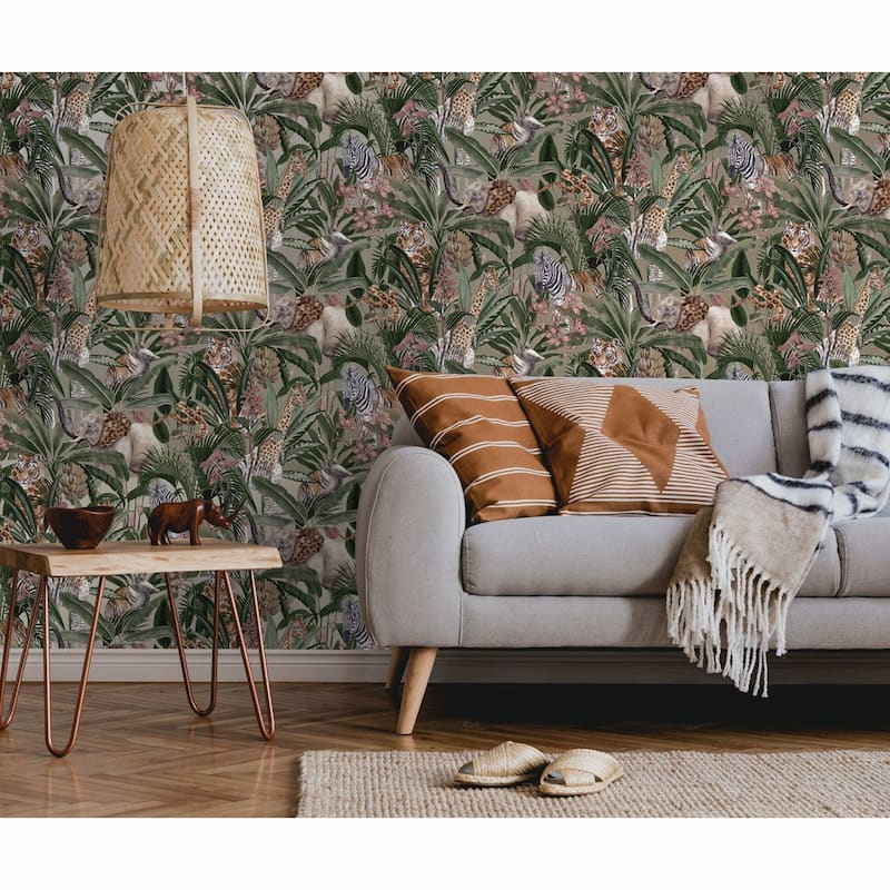 Safari Fusion Non-Pasted Wallpaper – 396in. x 21in. – Covers 56 square feet