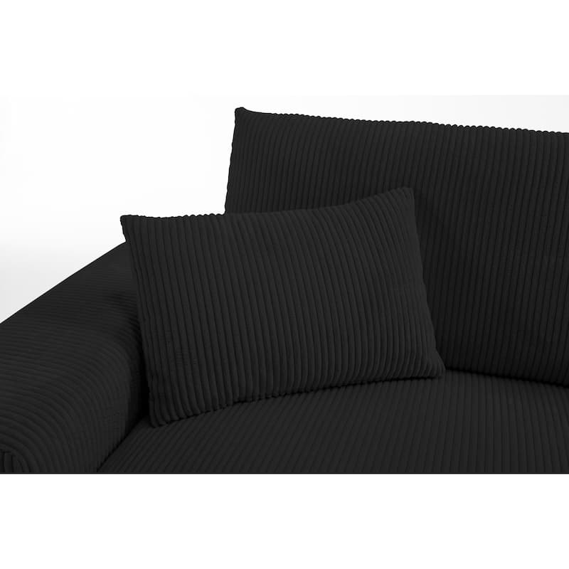 GDFStudio - Nordic 3-Seater 113.39" L-Shaped Flannel Modular Sofa