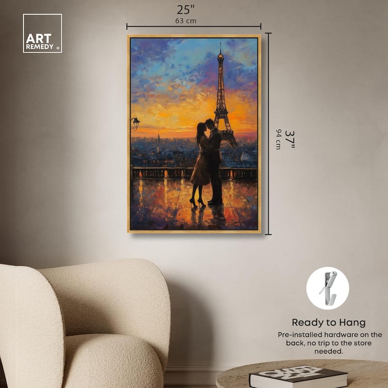 Eiffel Tower Romance Canvas by Art Remedy
