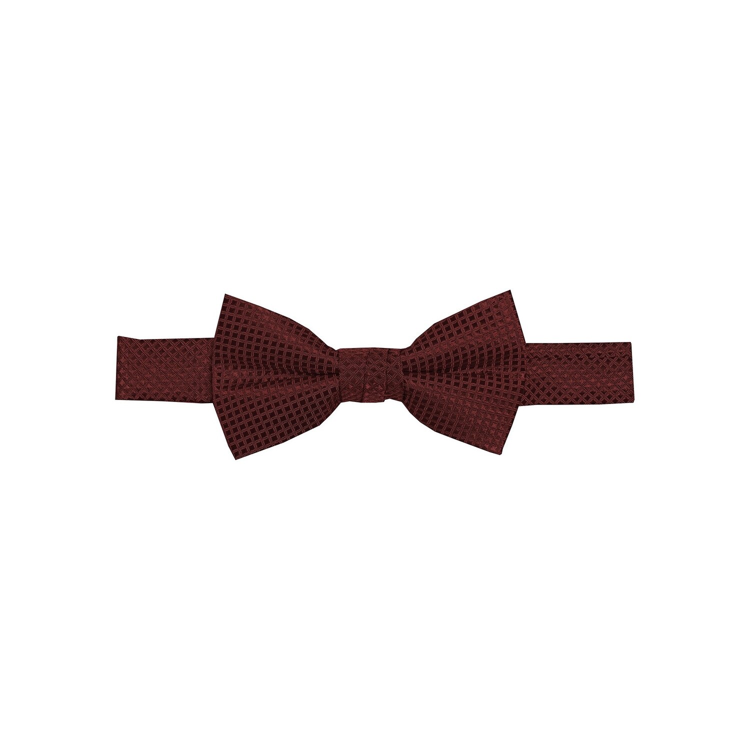 Jacob Alexander Boys Woven Subtle Mini Squares Adjustable Pre-Tied Banded Bow Tie Burgundy