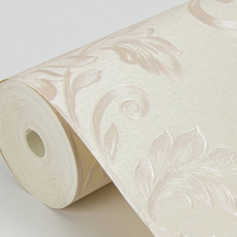 Sirpi Antonella Rose Gold Scroll Wallpaper - 20.9 x 396 x 0.025