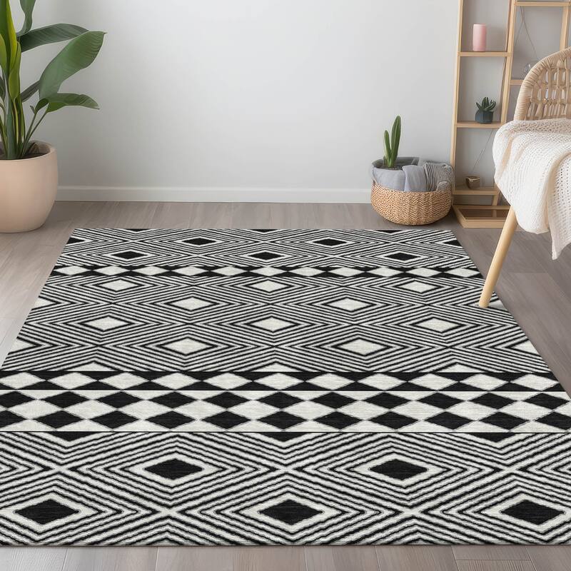 Machine Washable Indoor/ Outdoor Chantille Boho Moroccan Rug