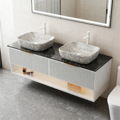 Floating Vanity Set with Smart Sensor Light