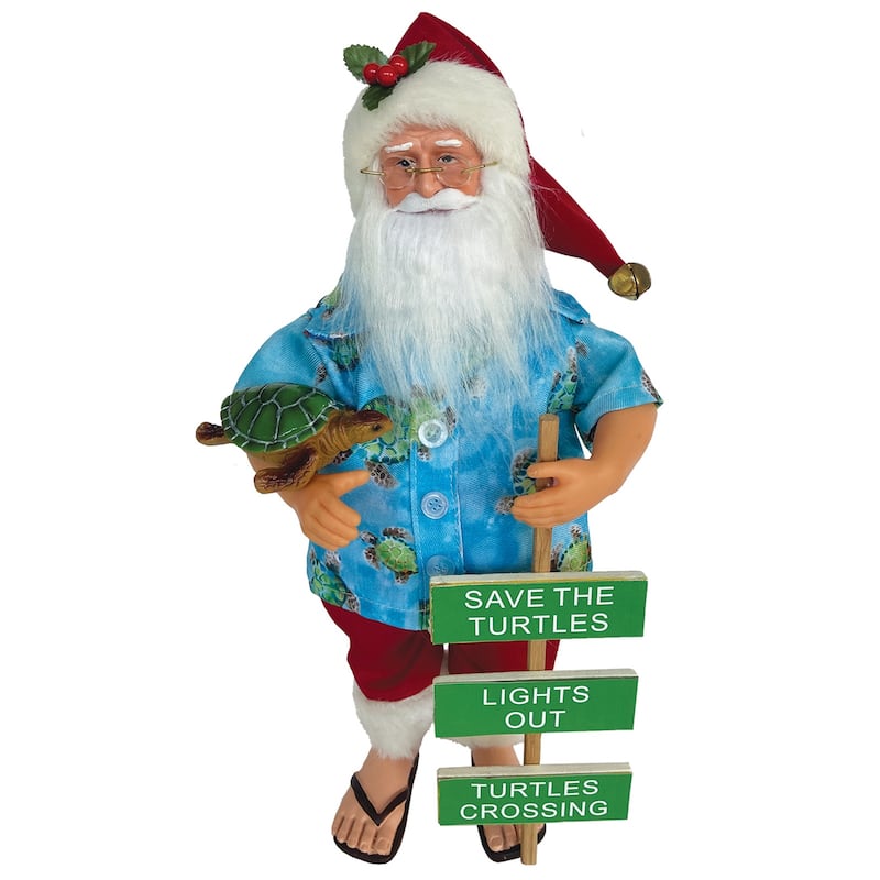 15" Save the Turtles Claus