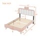 preview thumbnail 14 of 12, Full size Velvet Platform Bed with bow-knot Headboard, Pink