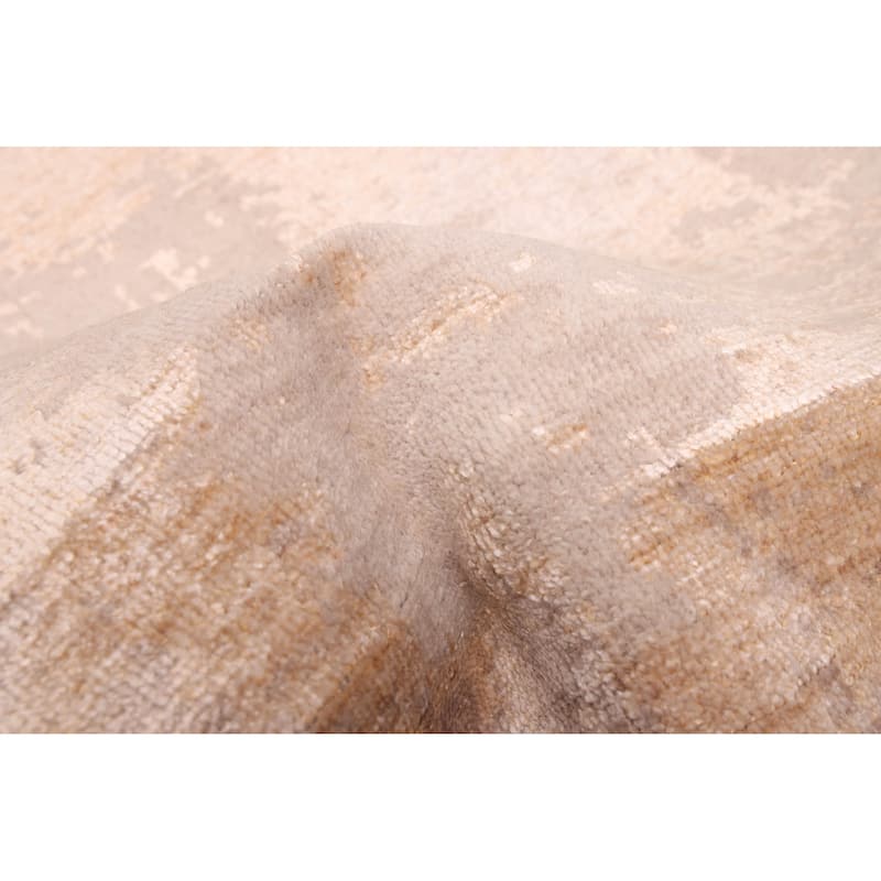 ECARPETGALLERY Hand-knotted Legacy Beige Silk, Wool Rug - 2'6 x 11'5