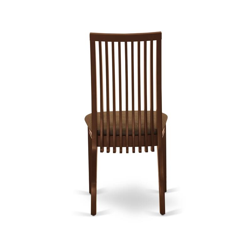 East West Furniture Modern Dining Table Set Contains a Wooden Table and Linen Fabric Dining Chairs (Finish & Pieces Options)