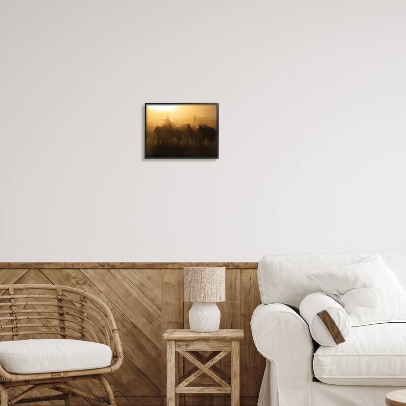 Stupell Western Cowboy at Dusk Framed Giclee Art Design by PBurchettePhoto