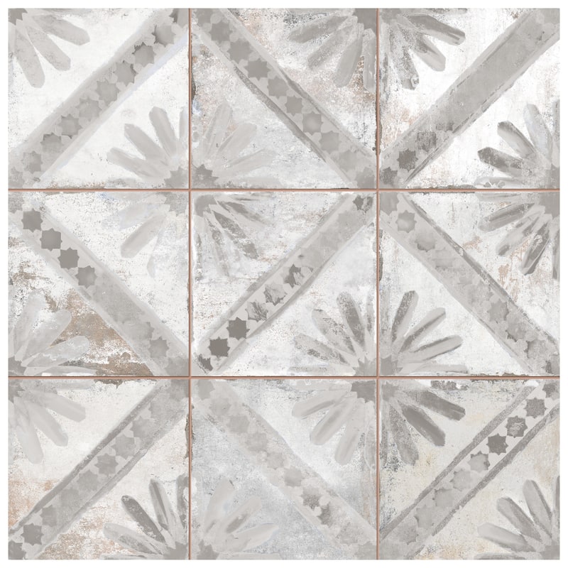 Merola Tile Harmonia Kings Marrakech Grey 13" x 13" Ceramic Floor and Wall Tile