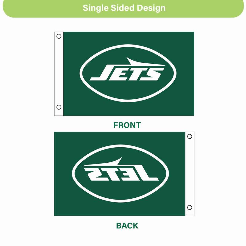 New York Jets Single Sided Flag w/ 2 Grommets, 3'x5'