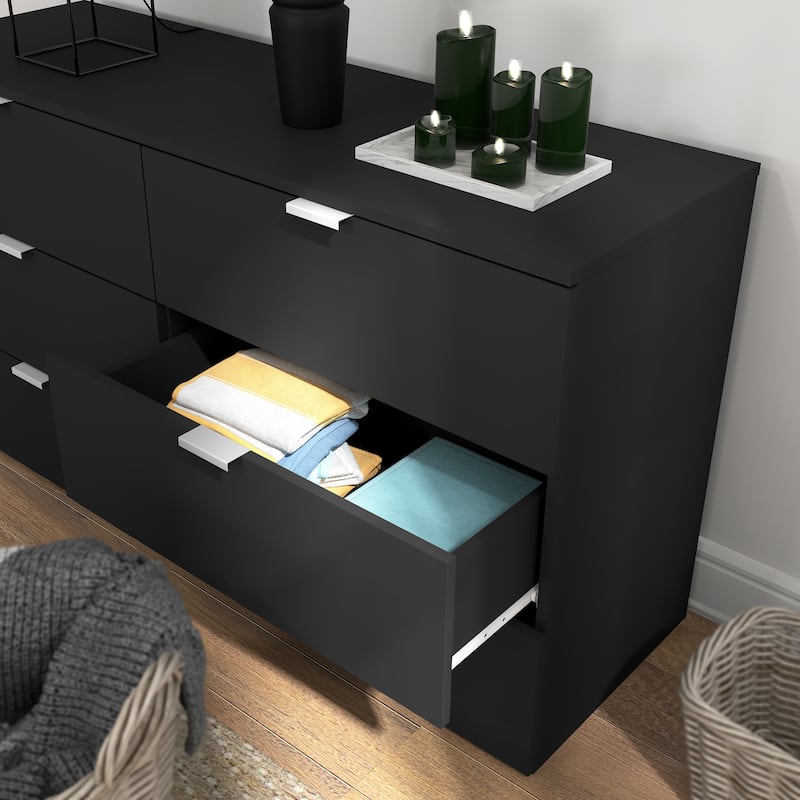 living essentials by hillsdale modern wood 6 drawer dresser Hillsdale Living Essentials 6 Drawer Dresser with Metal Knobs - On Sale - Bed Bath & Beyond