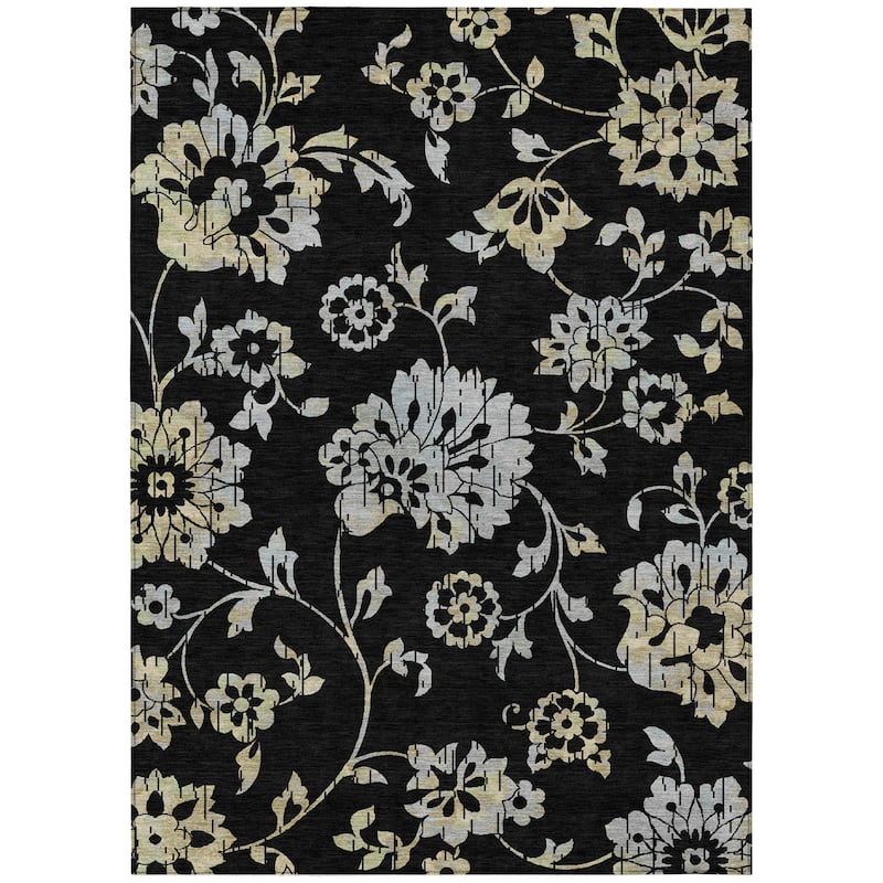 HomeRoots Floral Transitional Rectangle Outdoor Rug