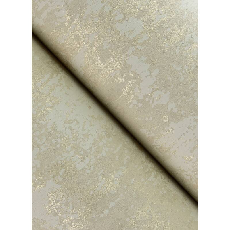 A-Street Prints Haliya Champagne Metallic Plaster Wallpaper