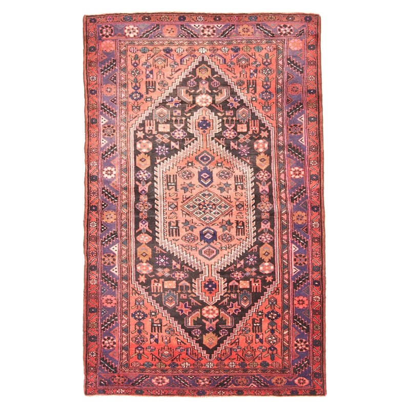 ECARPETGALLERY Hand-knotted Andelz Black Wool Rug - 4'6 x 7'1