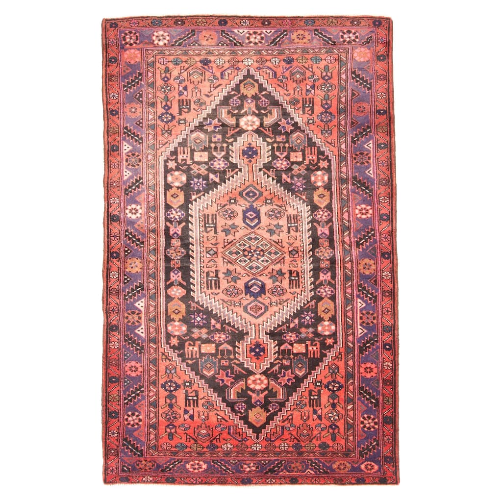 ECARPETGALLERY Hand-knotted Andelz Black Wool Rug - 4'6 x 7'1