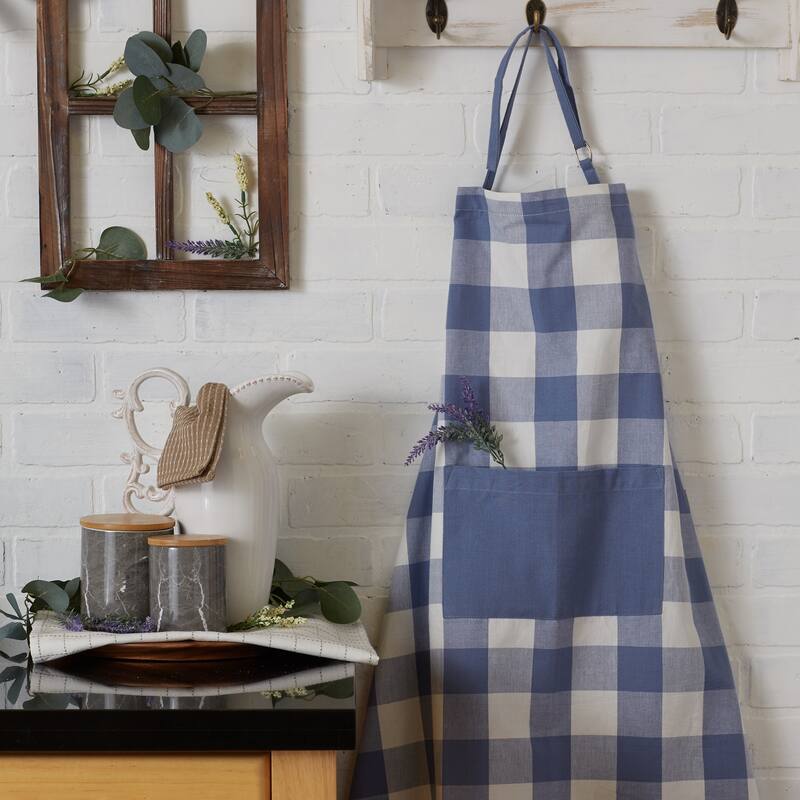 DII Antique Green Buffalo Check Chef Apron