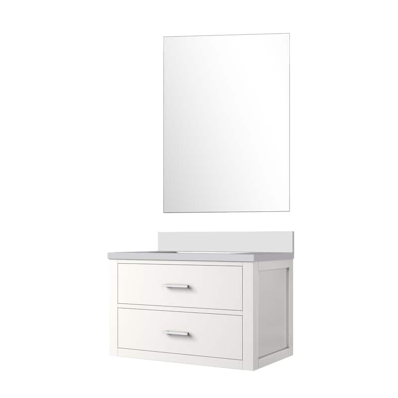 Castor Bath Vanity with Quartz Top, Sink and Mirror