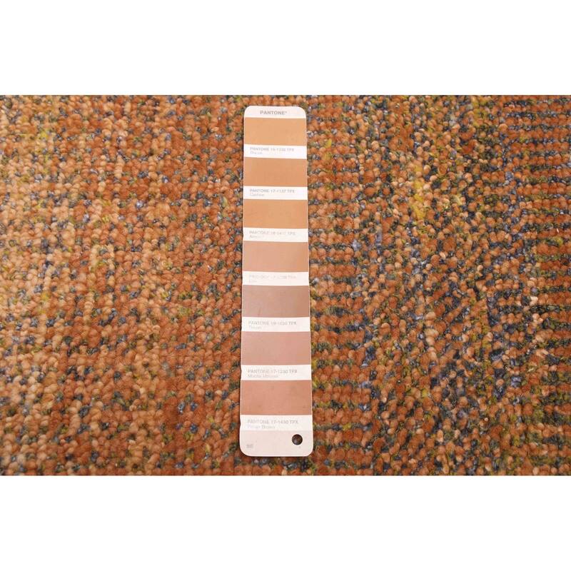 ECARPETGALLERY Hand-knotted Silk Shadow Light Brown Wool Rug - 4'0 x 11'10