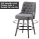 preview thumbnail 8 of 24, HOMYKA Tufted Swivel Bar Stool with Wood Grain Chair Legs Set of 2