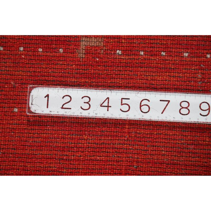 Hand Knotted Oriental 100% Wool Carpet Tribal Tribal Oranges & Rust Gabbeh Area Rug - 8' 0'' X 5' 0''