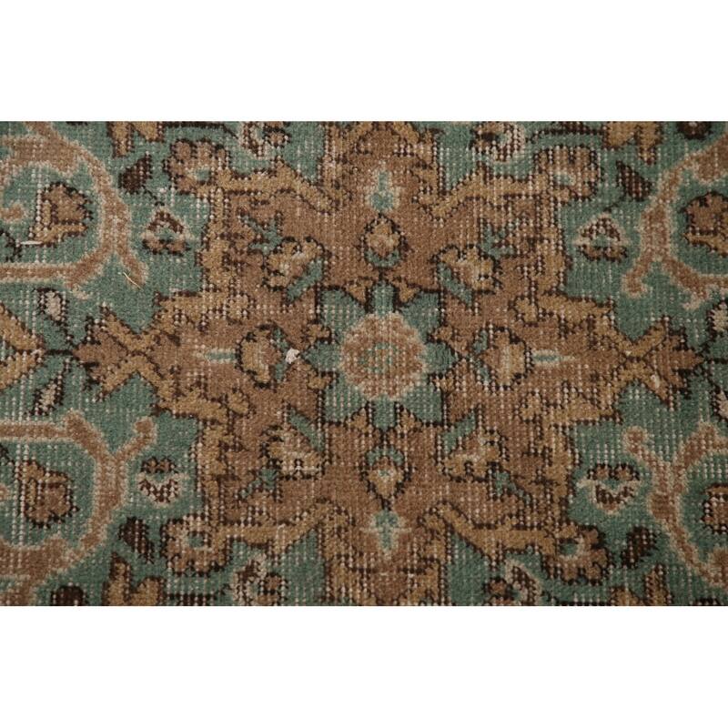 Floral Anatolian Distressed Turkish Vintage Handmade Wool Carpet - 5'9"x 9'0"