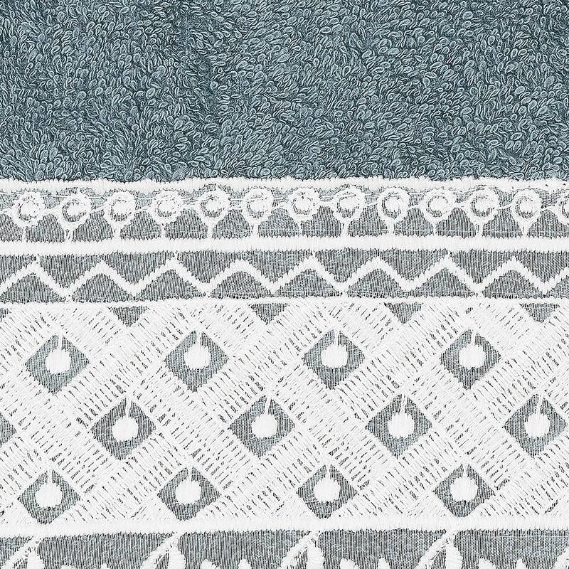 Authentic Hotel and Spa 100% Turkish Cotton Aiden 3PC White Lace Embellished Towel Set