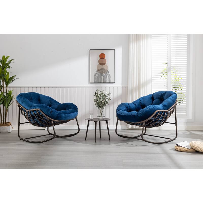 37.2" Rocking Chair with Steel Frame