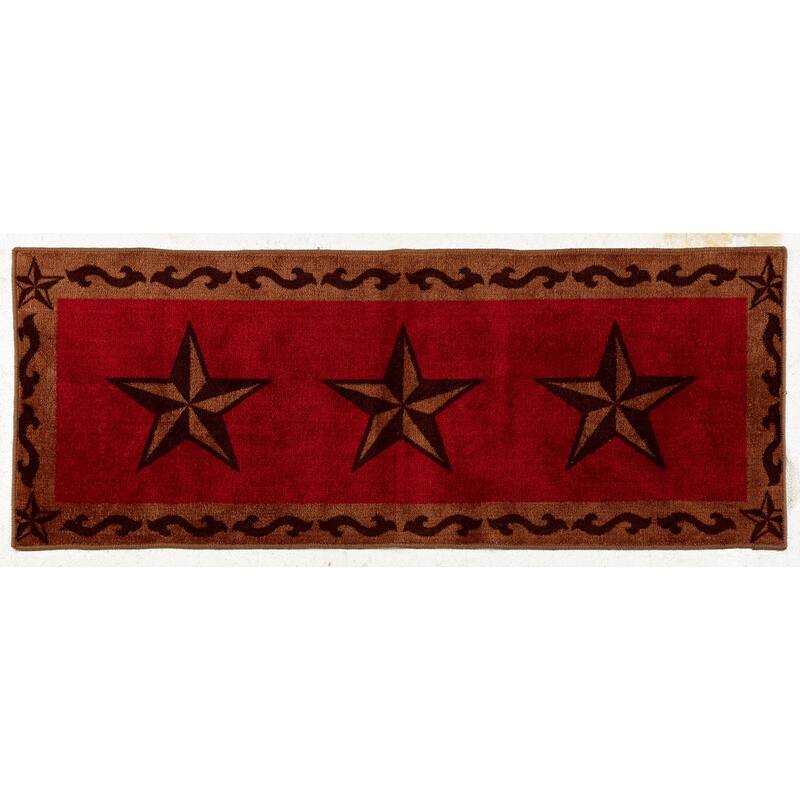 Paseo Road by HiEnd Accents 3-Star Scroll Motif Rug, 24"x60"