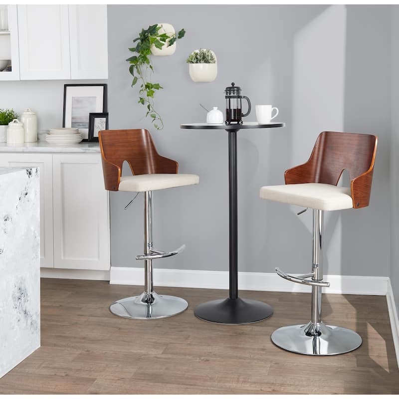 Carson Carrington Adrianna Adjustable Bar Stool with Rounded T Footrest (Set of 2)