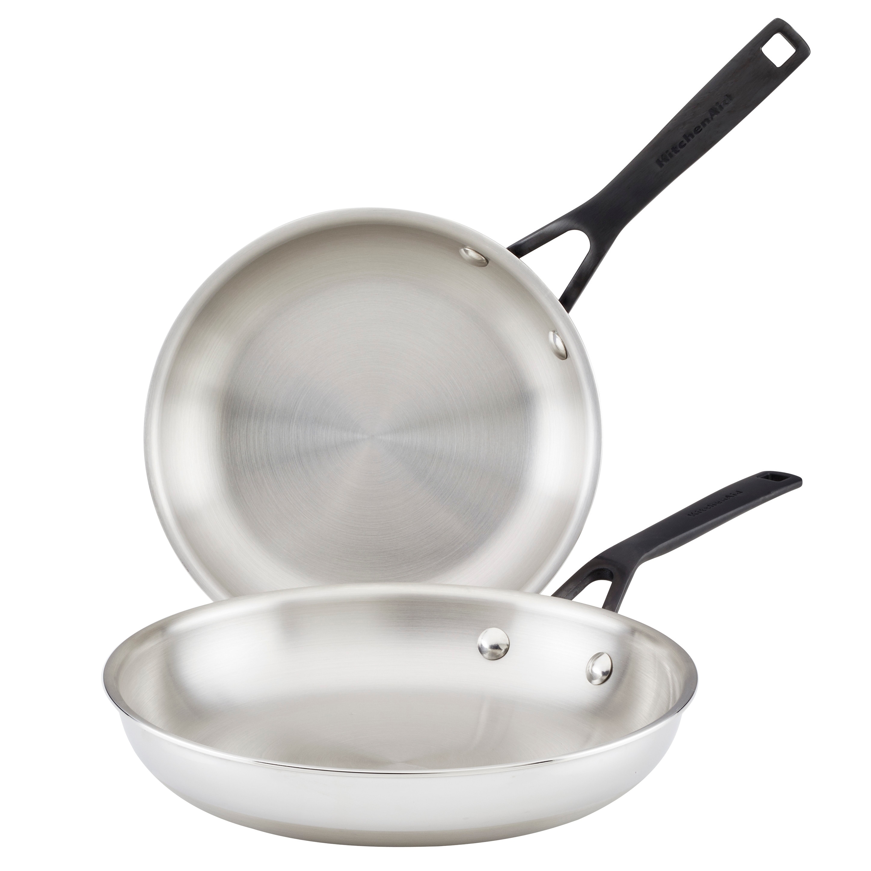 KitchenAid 5-Ply Clad Stainless Steel Frying Pan Set, 2pc - Bed