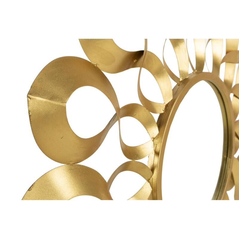Gold Metal Wave Starburst Accent Mirror