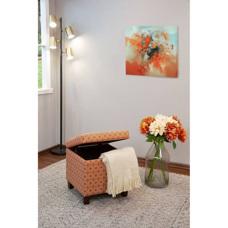 Porch & Den Dracena Fashion Storage Cube Ottoman - Orange