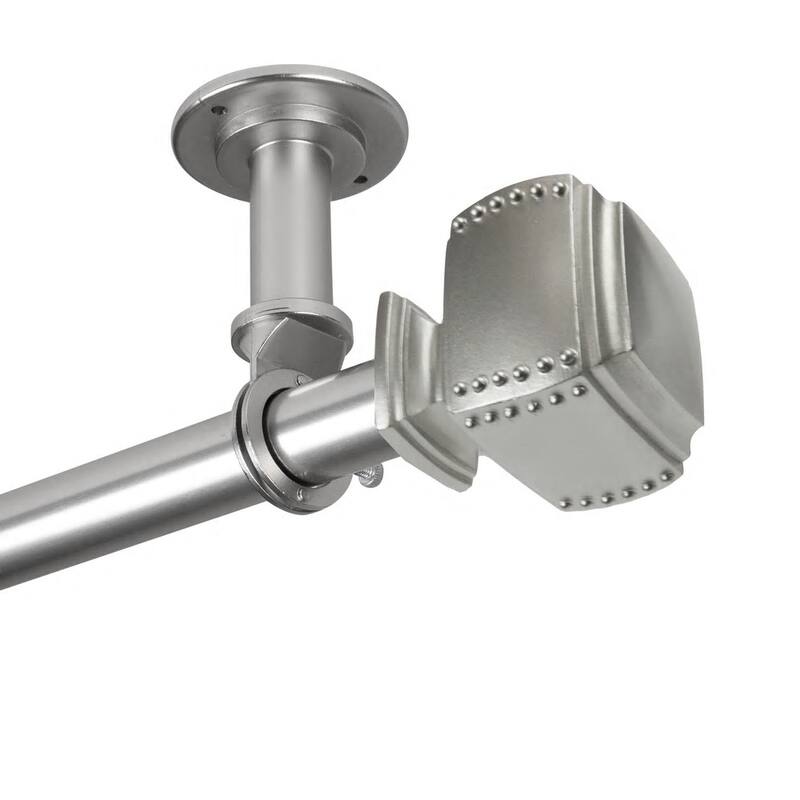 InStyleDesign Xavier 1 inch Diameter Ceiling Curtain Rod/ Room Divider - 66 to 120 inches - satin nickel