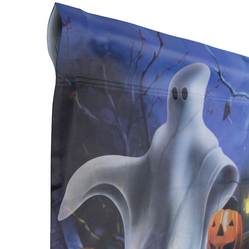 Pumpkins and Ghost Spooky Halloween Outdoor House Flag - 28" x 40"