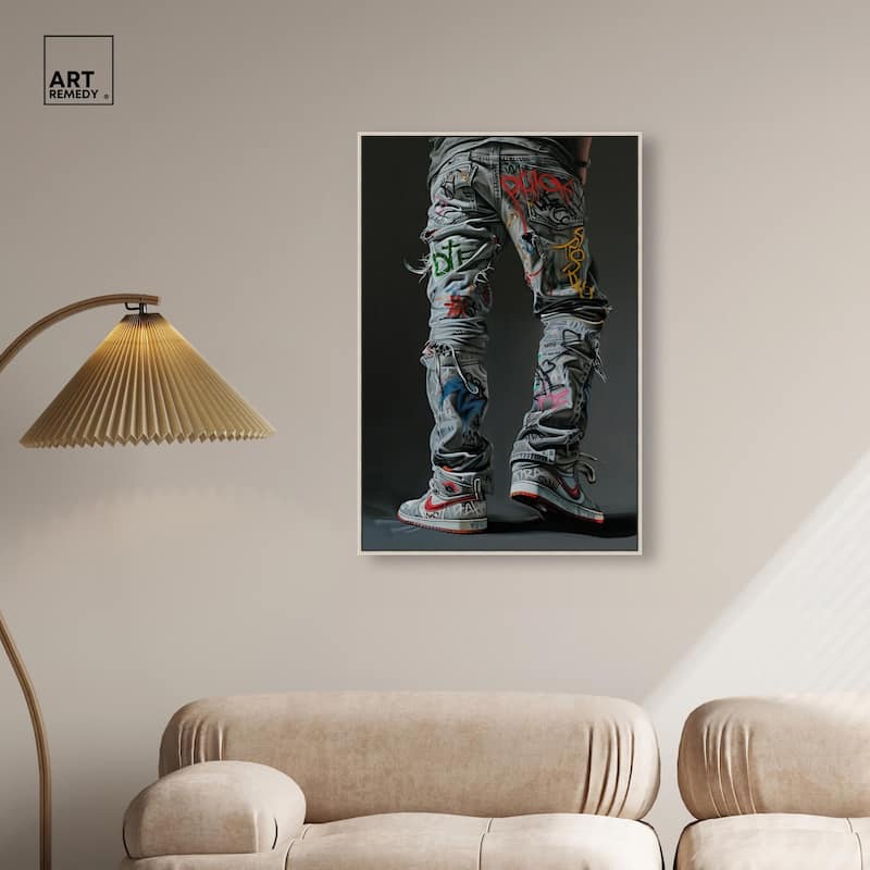 Graffiti Jeans and Sneakers Canvas by Art Remedy