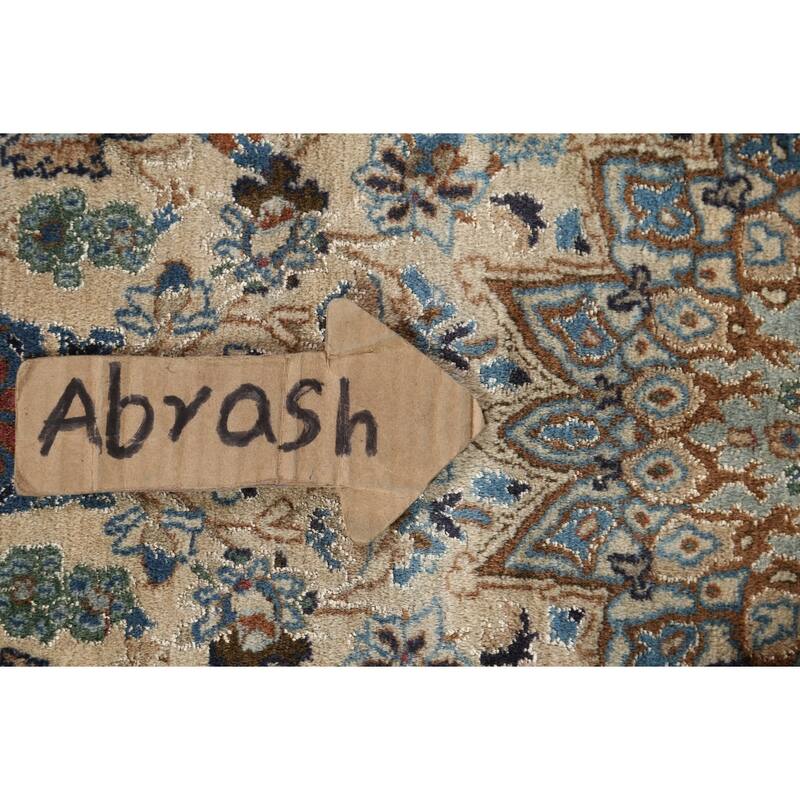 Clearance Antique Floral Nain Persian Wool Area Rug Hand-knotted - 3'10" x 6'6"